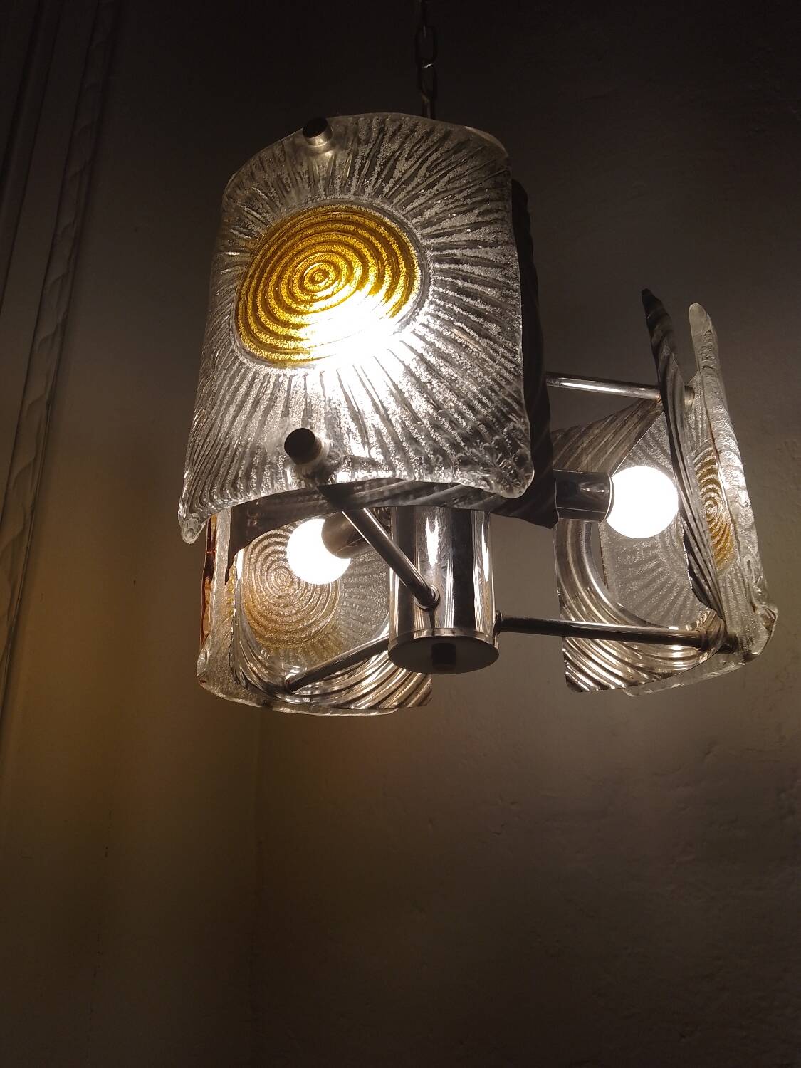 Murano glass pendant chandelier zuccheri mazzega ceiling light wine light fixture