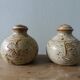 Salt and pepper shaker in Puisaye stoneware by Jean Pierre Prud'homme