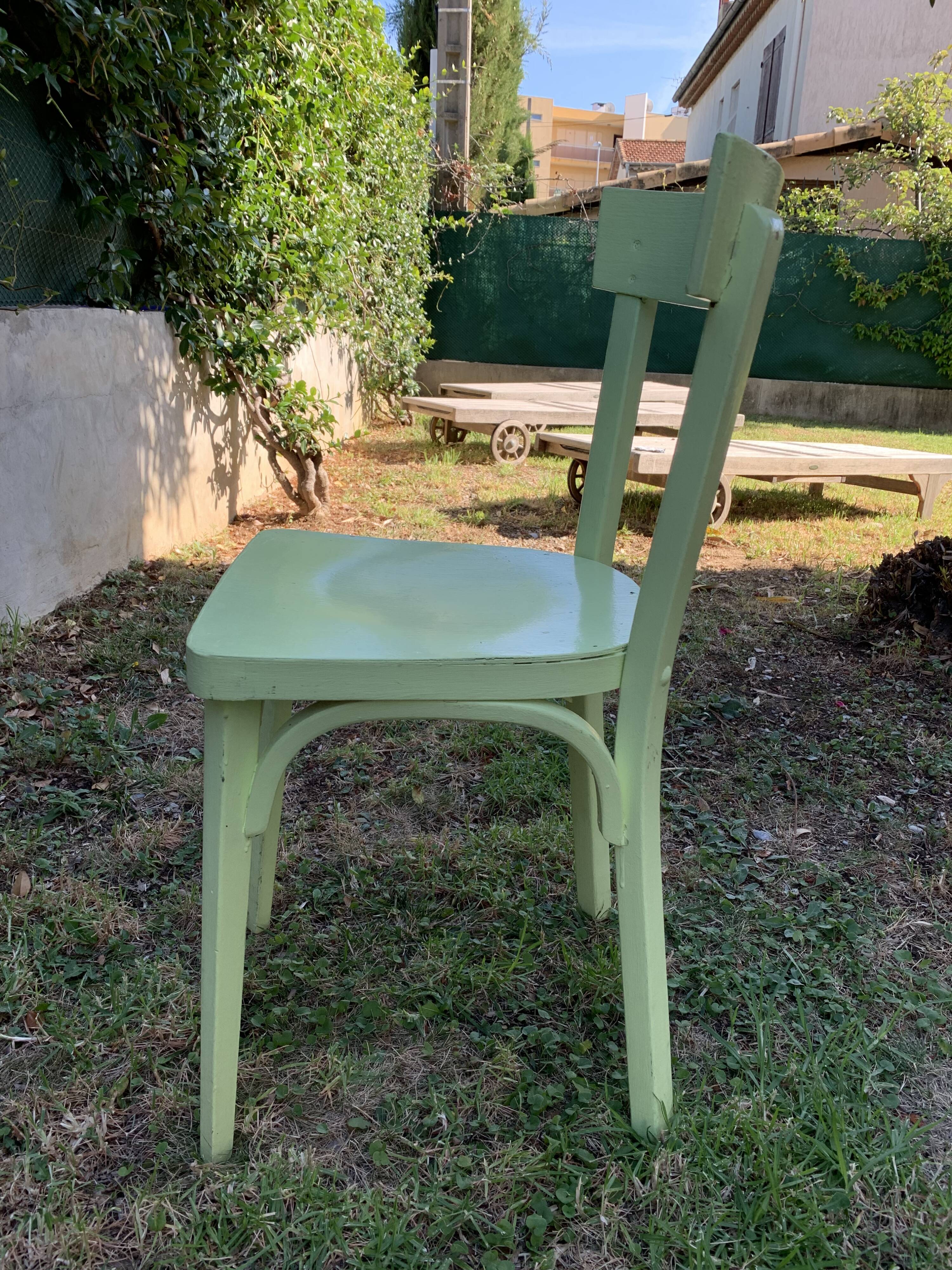 Green patina chair