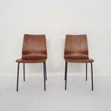 Set of two Friso Kramer for Auping '"Euroika" plywood dining chairs, The Netherlands 1960's