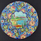 Decorative plate in Longwy enamels