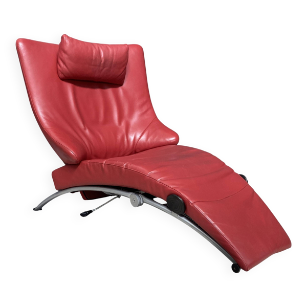 Chaise relax pliable rouge par Stefan Heiliger modèle Solo 699 pour WK Wohnen