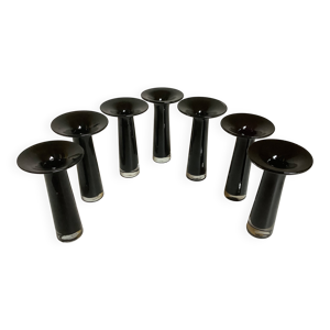 Sept vases bougeoirs