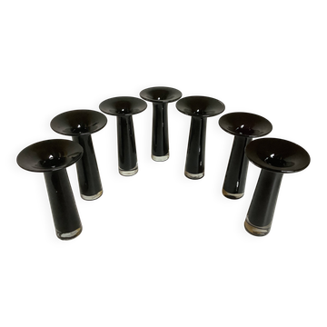Seven glass paste candle holder vases by Maria Vinka
