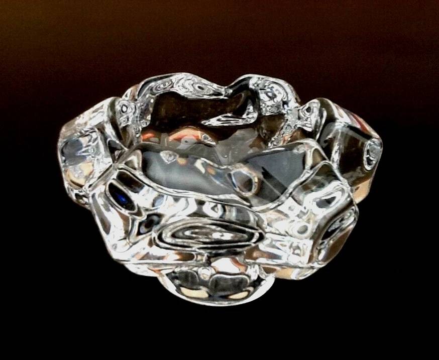 1970s Daum Crystal Table Candlestick, France