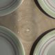 Set of 12 green and pink Italian plates