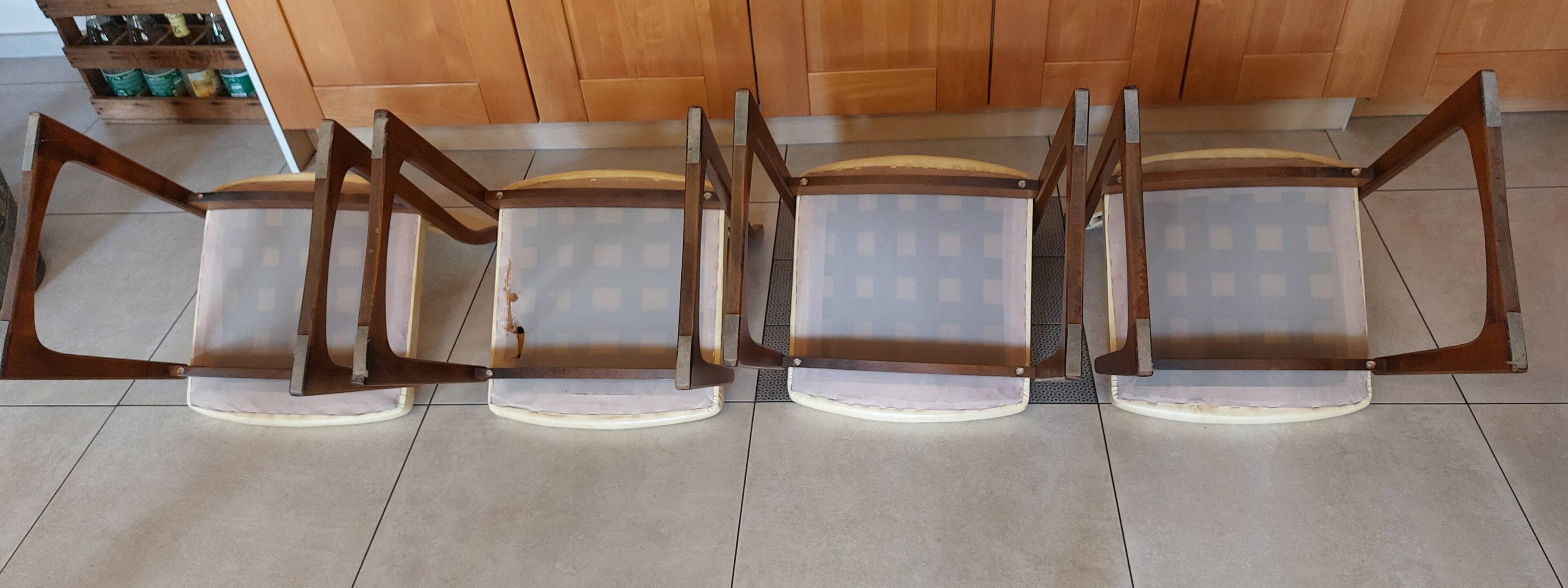 4 sled chairs, vintage