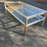 Coffee table, vintage 70s. 2 glass tops.