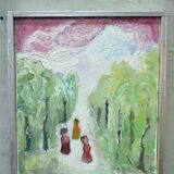 Grethe Hultgren, Swedish Expressionist Composition, Oil on Canvas, 1978, Framed