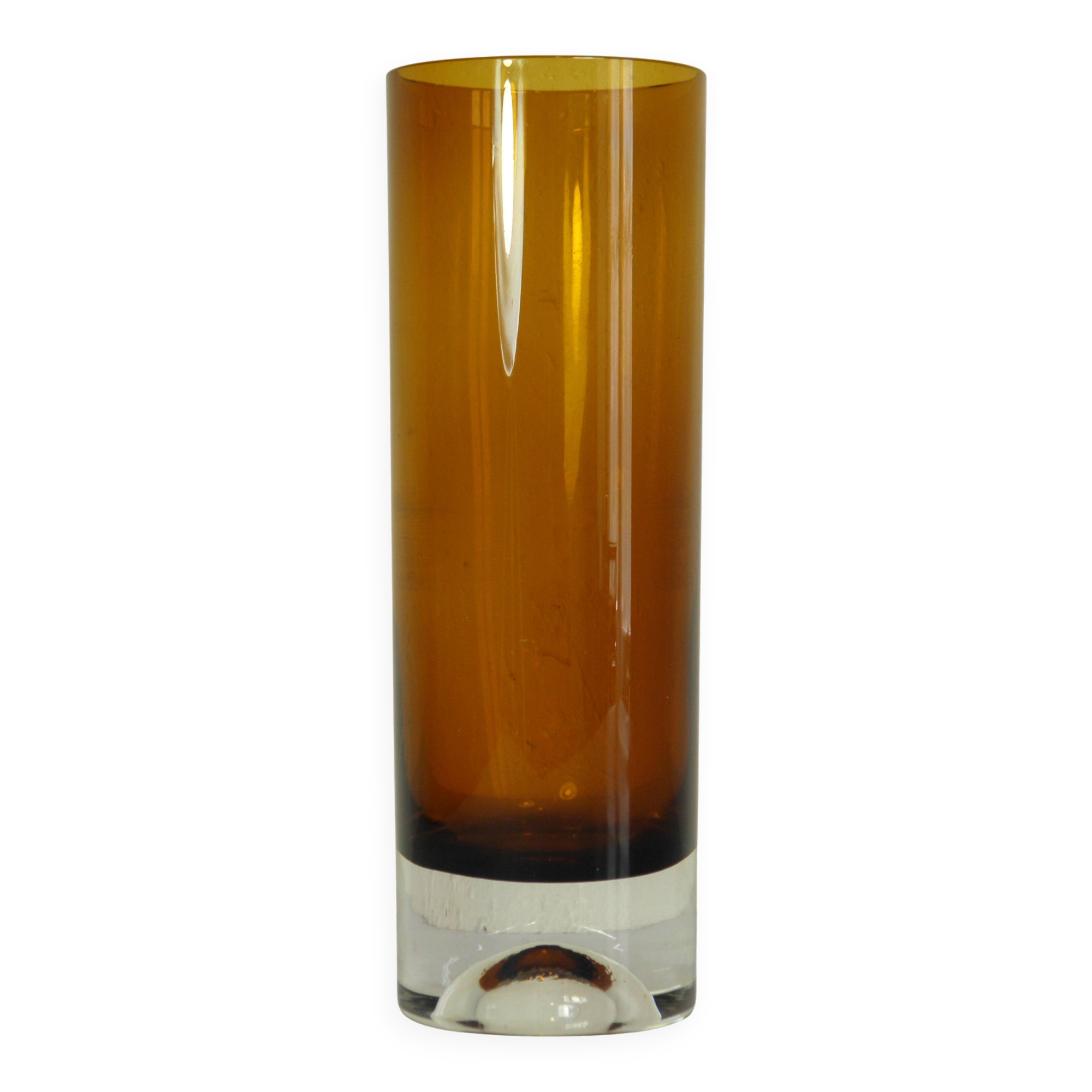 Amber glass vase 25 cm 1970s