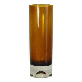 Amber glass vase 25 cm 1970s