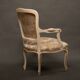 Paire de fauteuils de style Louis XV – Bois sculpté, doré et tissu brocart
