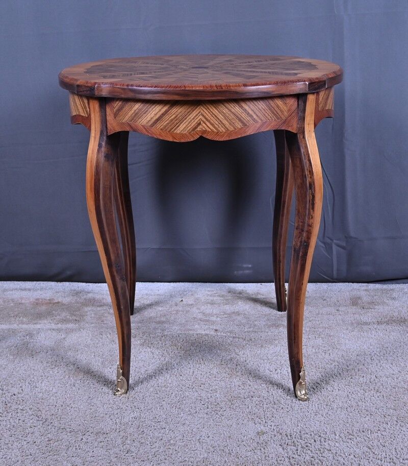 Marquetry gueridon, Louis XV style – first part of the 20th century