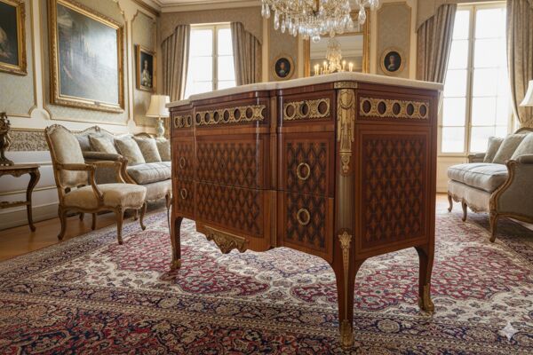 Commode transition Louis XV-XVI,  style Jean Henri Riesener