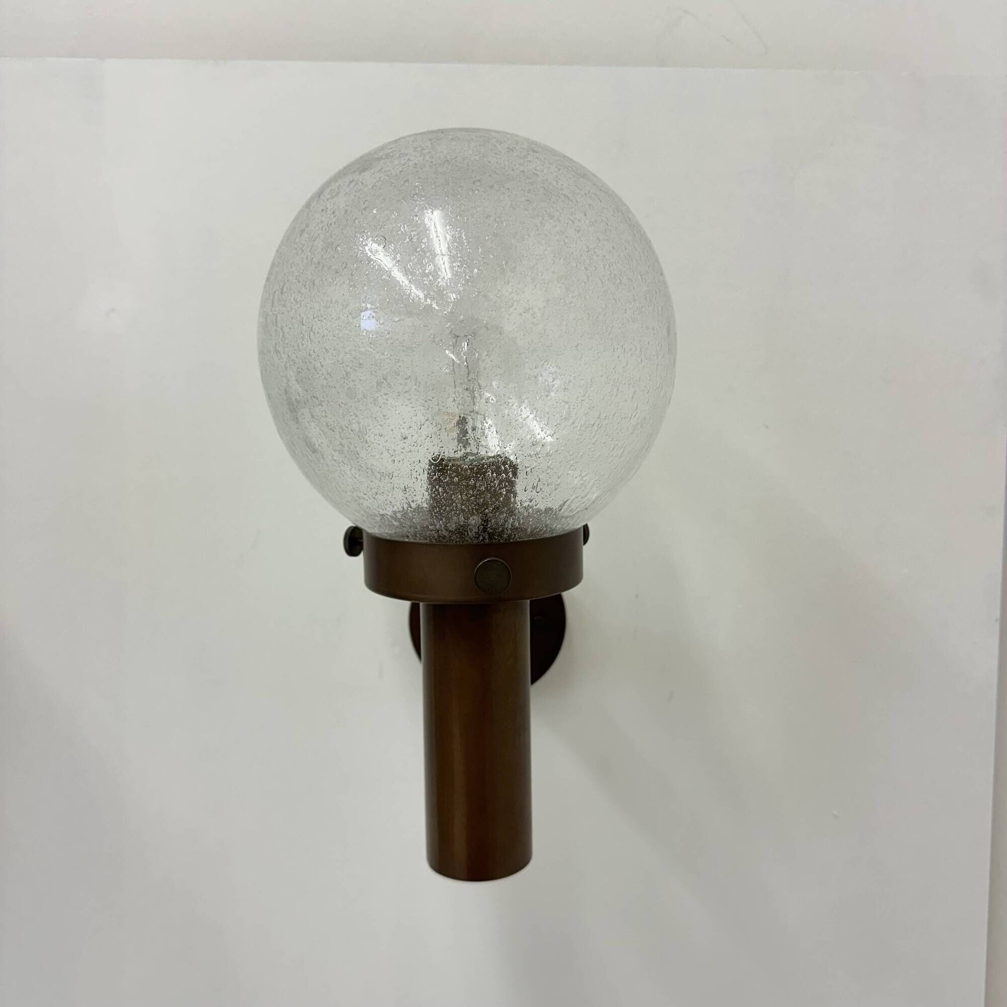 Set of 2 globe glass wall lamps sconces by Lisa Pape Sweden , 1970s