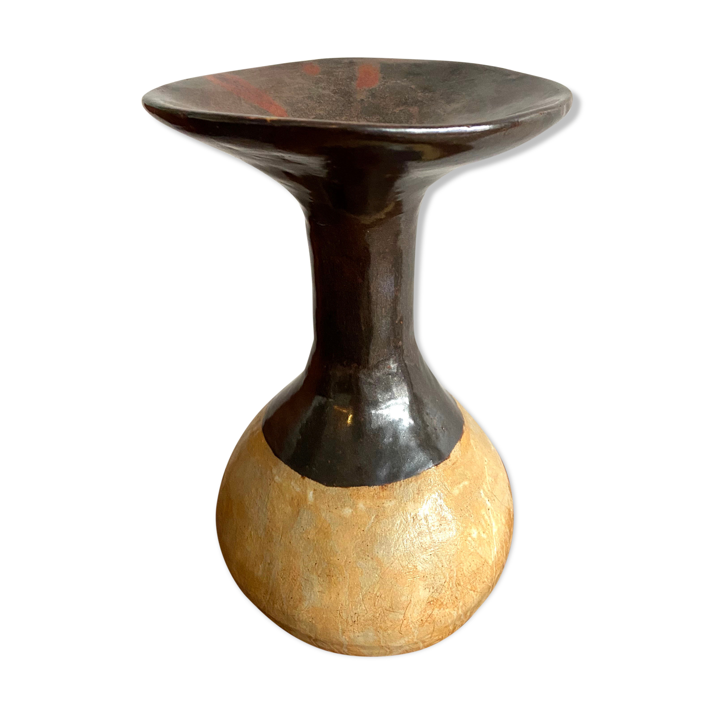 Large brutalist ceramic vase