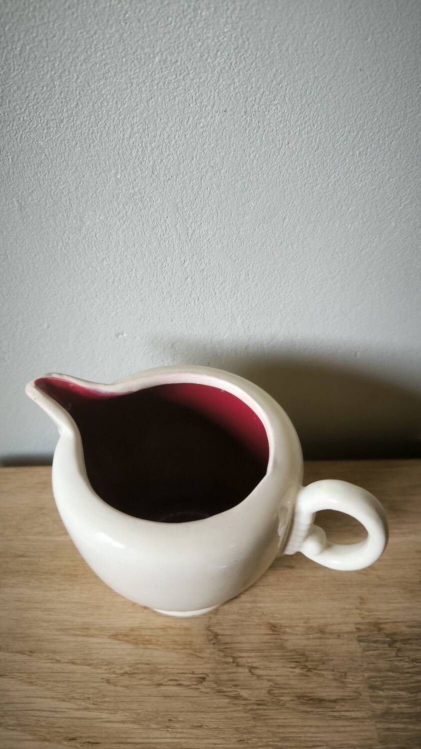 Carafe pitcher milk jug vintage barbotine Saint Clement France B letalle