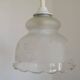 Vintage French pendant ceiling light in white glass decorated with flowers 4722