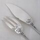 Ercuis Louis XV floral, 12 fish cutlery sets, 24 pieces in silver-plated metal.