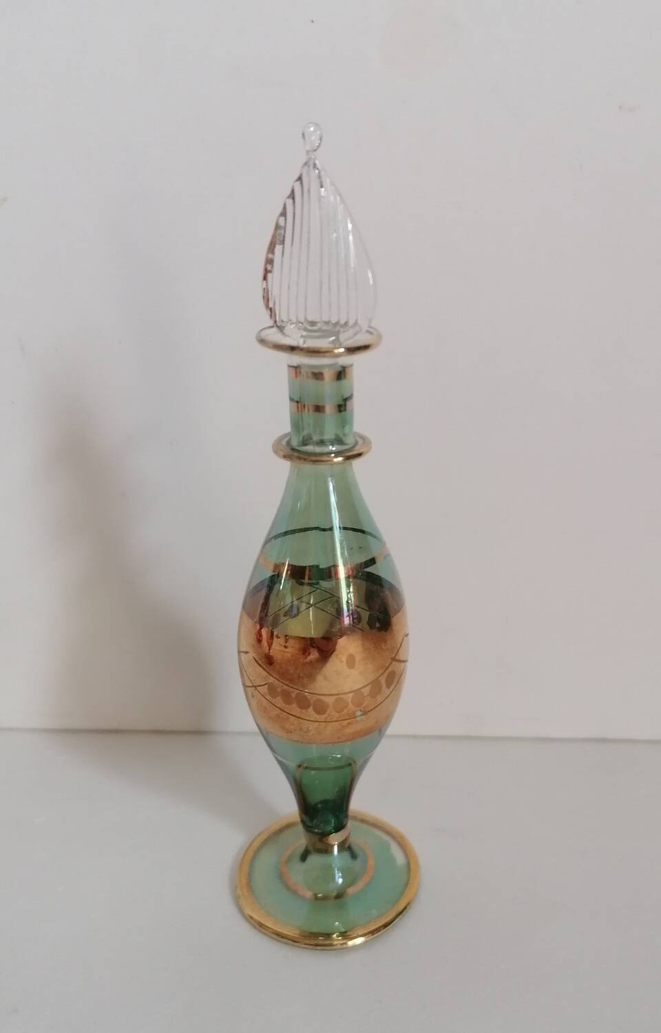 6 Egyptian gold and mouth-blown perfume bottles