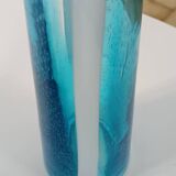 Soliflore biot en verre bleu et blanc