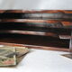 Vintage mail holder in cherry wood