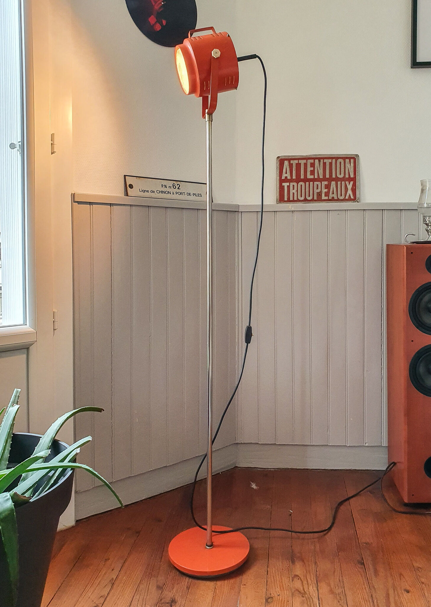 Orange spot floor lamp 1970