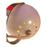 60s eyeball chandelier, 3 white globes, Aluminor