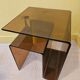 Smoked plexiglass side table signed Michel Dumas for Roche