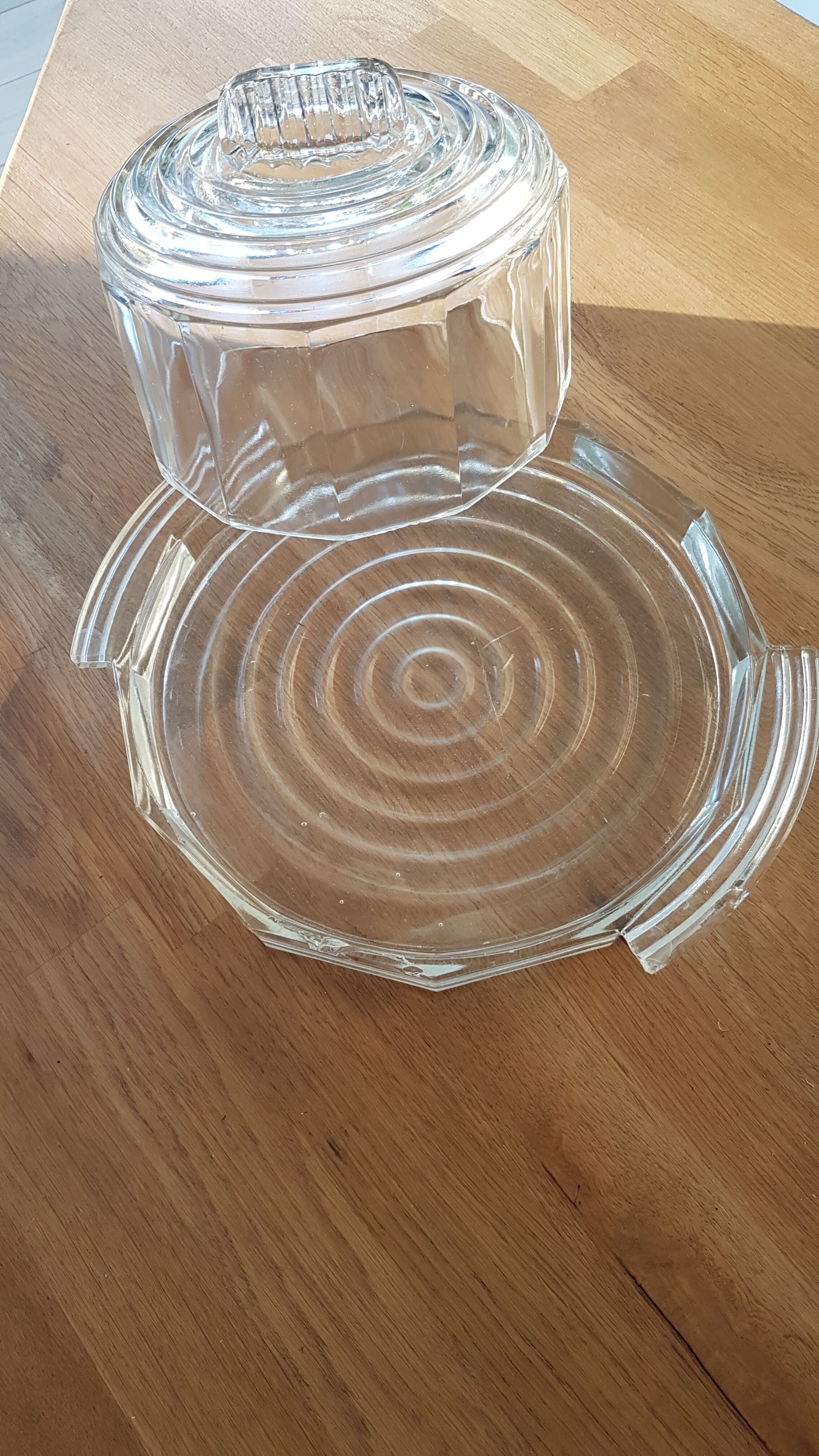 Art Deco glass dessert or cheese bell