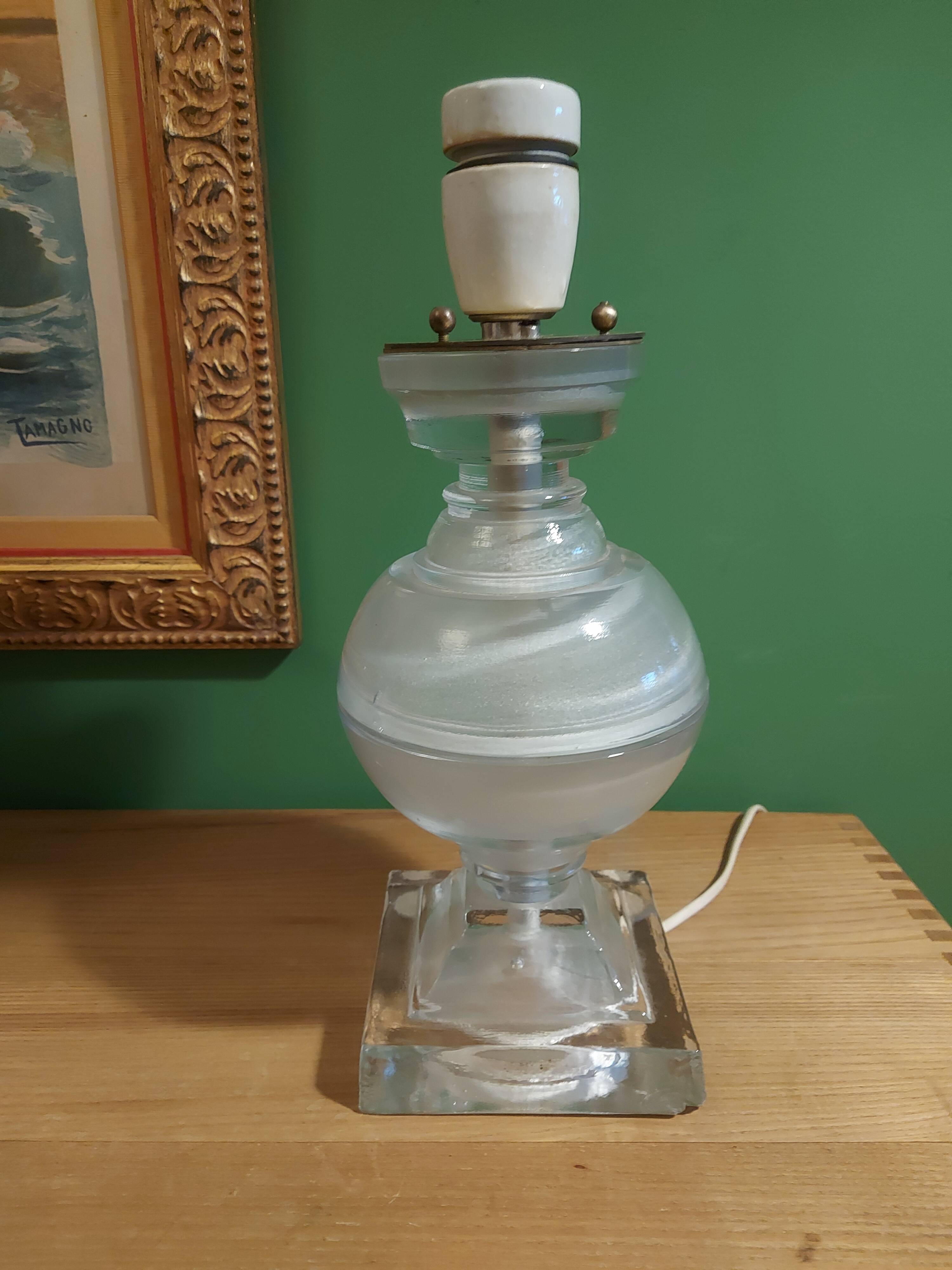 Lamp bases in blown glass, molded, Medici, baluster