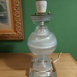 Pieds de lampe style Médicis balustre en verre souffé  et moulé