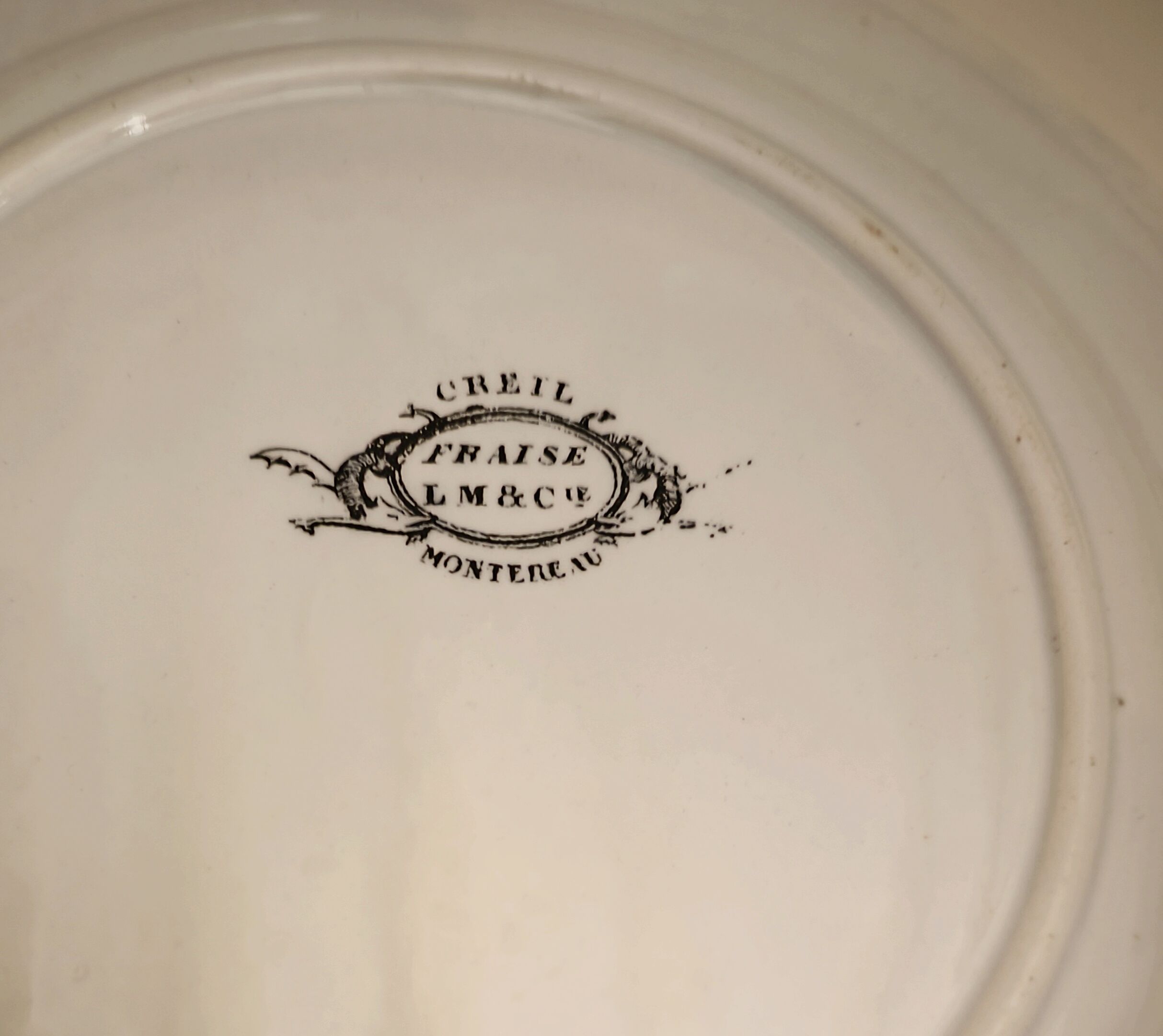 6 plates strawberry service by George Sand Creil and Montereau