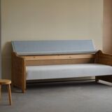 Mid Century Danish Daybed in solid pine, reupholstered in wool, 1980s