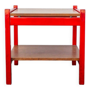 Lacquered wooden coffee table with a wooden top by Ettore Sottsass for Poltronova, Italy, 1963.