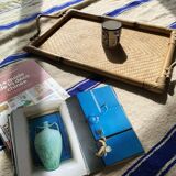 Vintage bamboo and rattan tray