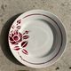 Set of 4 plates Sylvain Moulins des Loups burgundy rose decoration