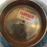 Ancien bol coupe indien en laiton au décor de paon