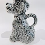 Pichet en barbotine caniche gris
