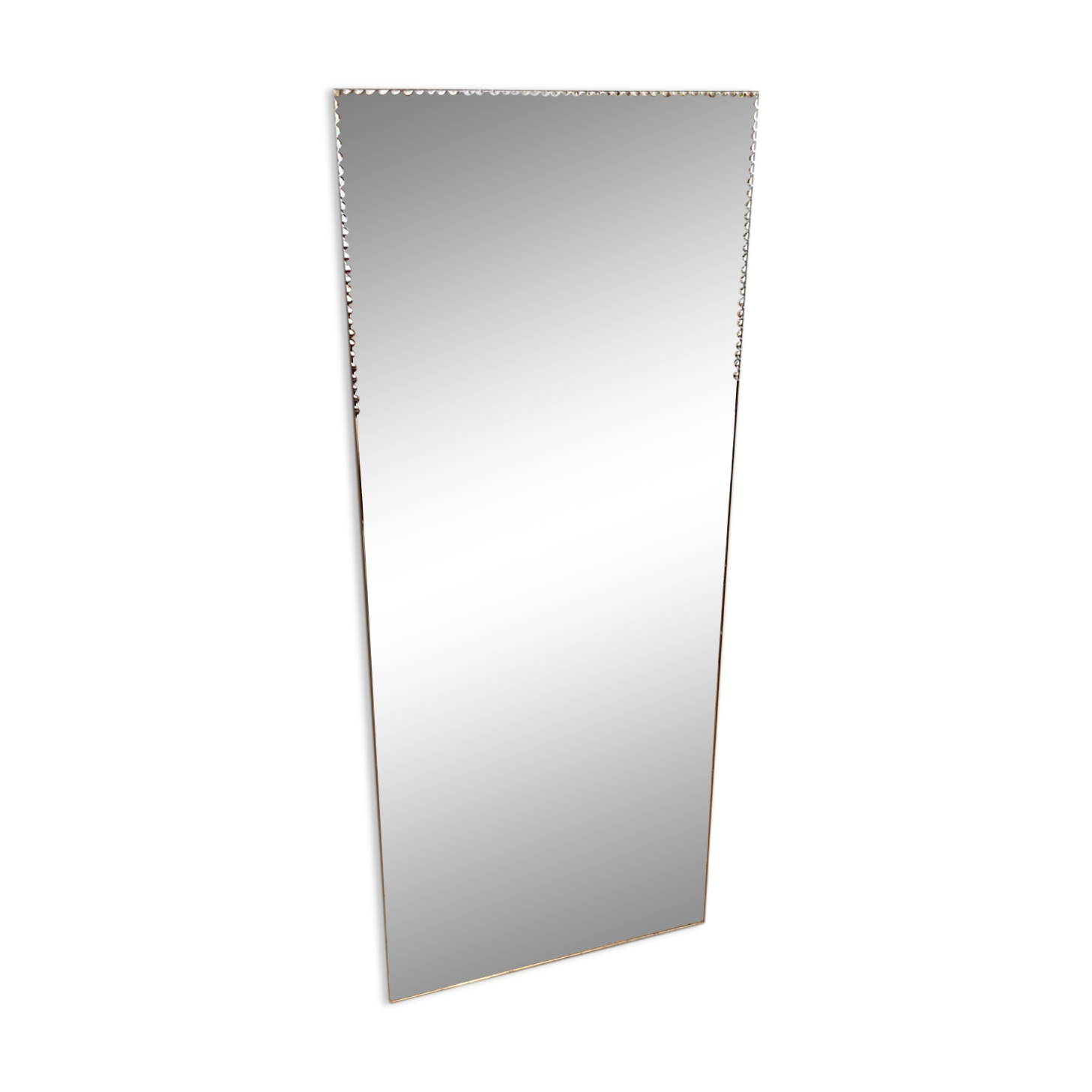 Beveled mirror in festoon 123x51 cm from the 60s
