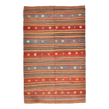 6x9 Striped Vintage Kilim Rug, Home Decor Carpet, 175x276Cm