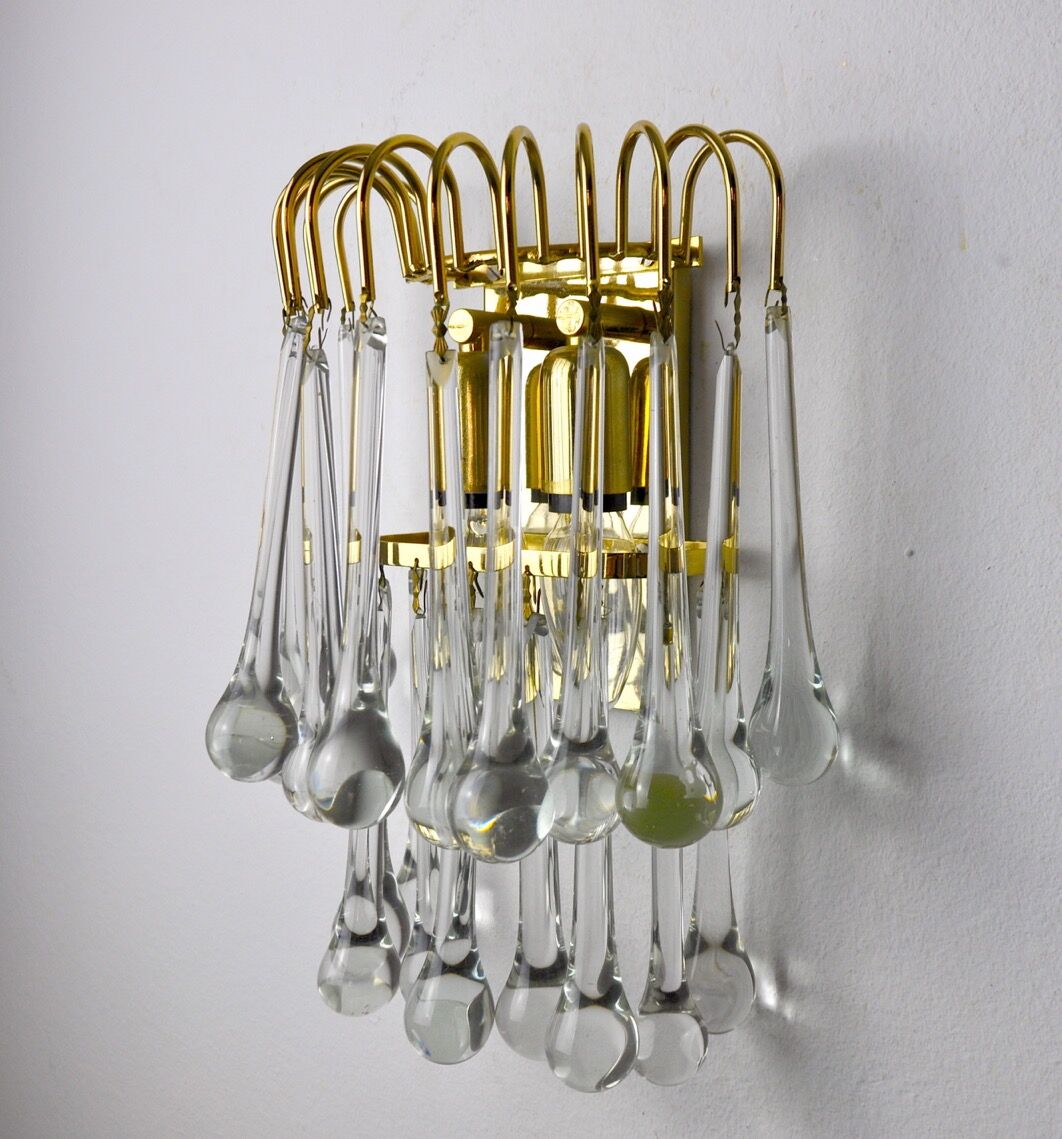 Applique drops by Venini, murano glass, italy, 1960