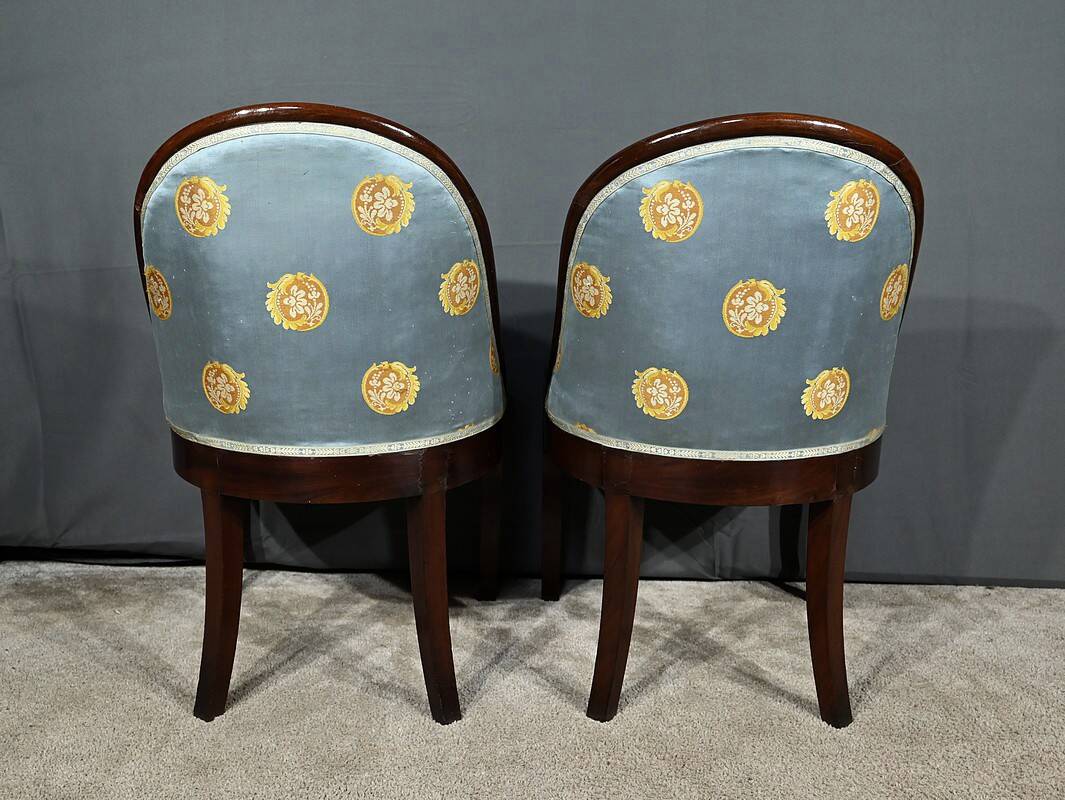 Pair of Mahogany Gondola Chairs, Restoration period – Part 1 of the 19th century