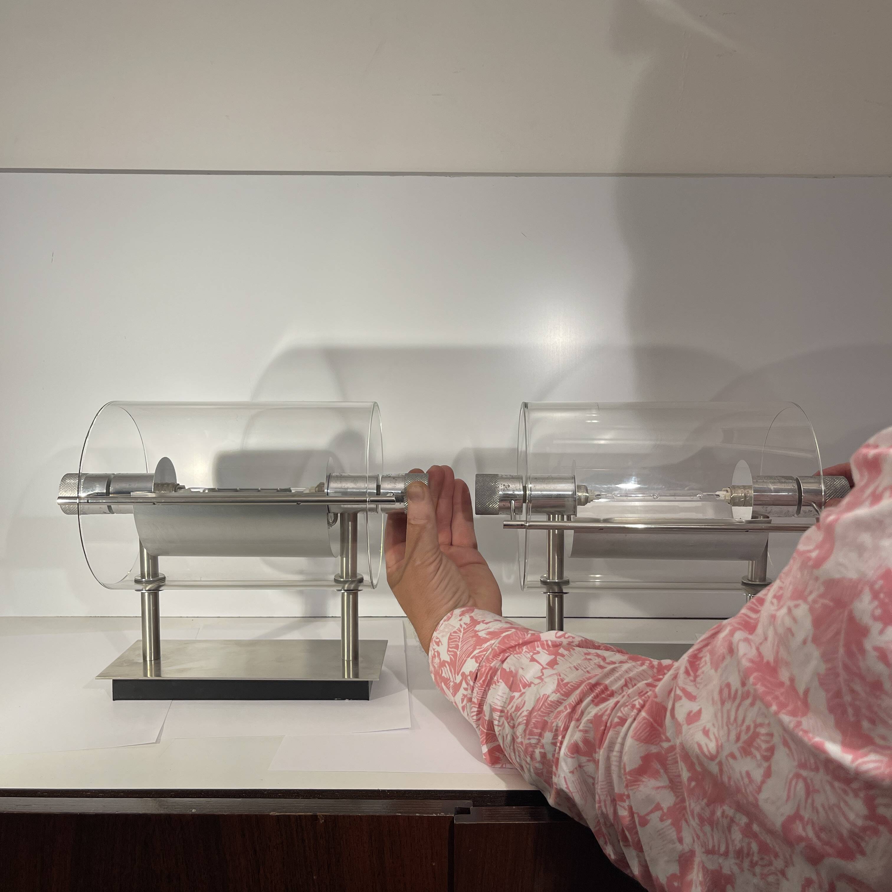 Pair of modernist wall lights, Pierre Lallemand / Moonlight "Cyclops" 1992