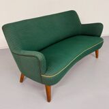 Ancien canapé haricot cocktail vert vintage design des années 50