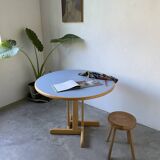 80s round beech table