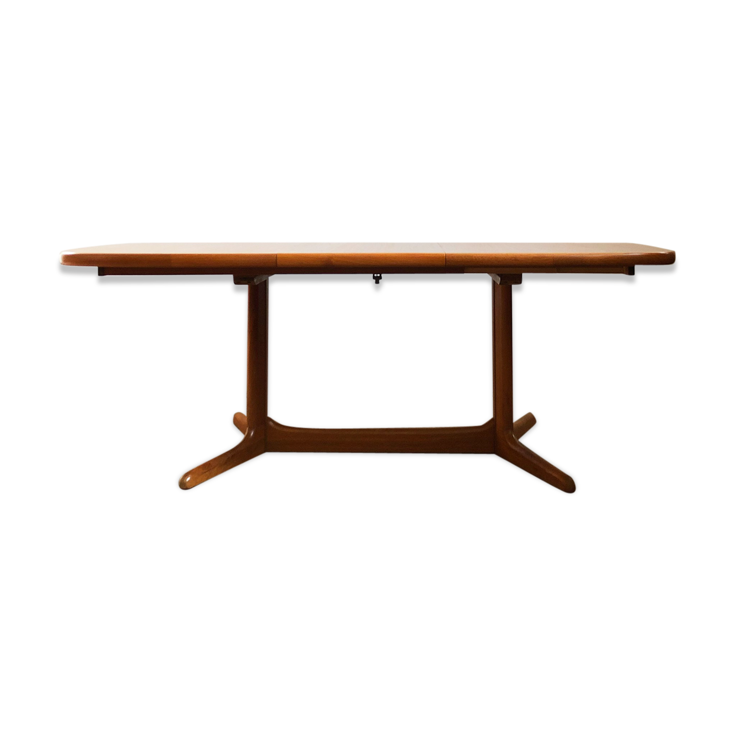 Oval danish mid-century extendable teak dining table by Rasmus, 1960s