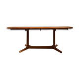 Oval danish mid-century extendable teak dining table by Rasmus, 1960s