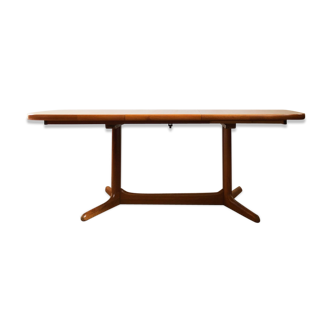 Oval danish mid-century extendable teak dining table by Rasmus, 1960s