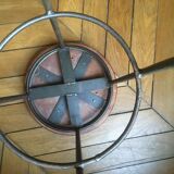 Pair of leather seated bar stools